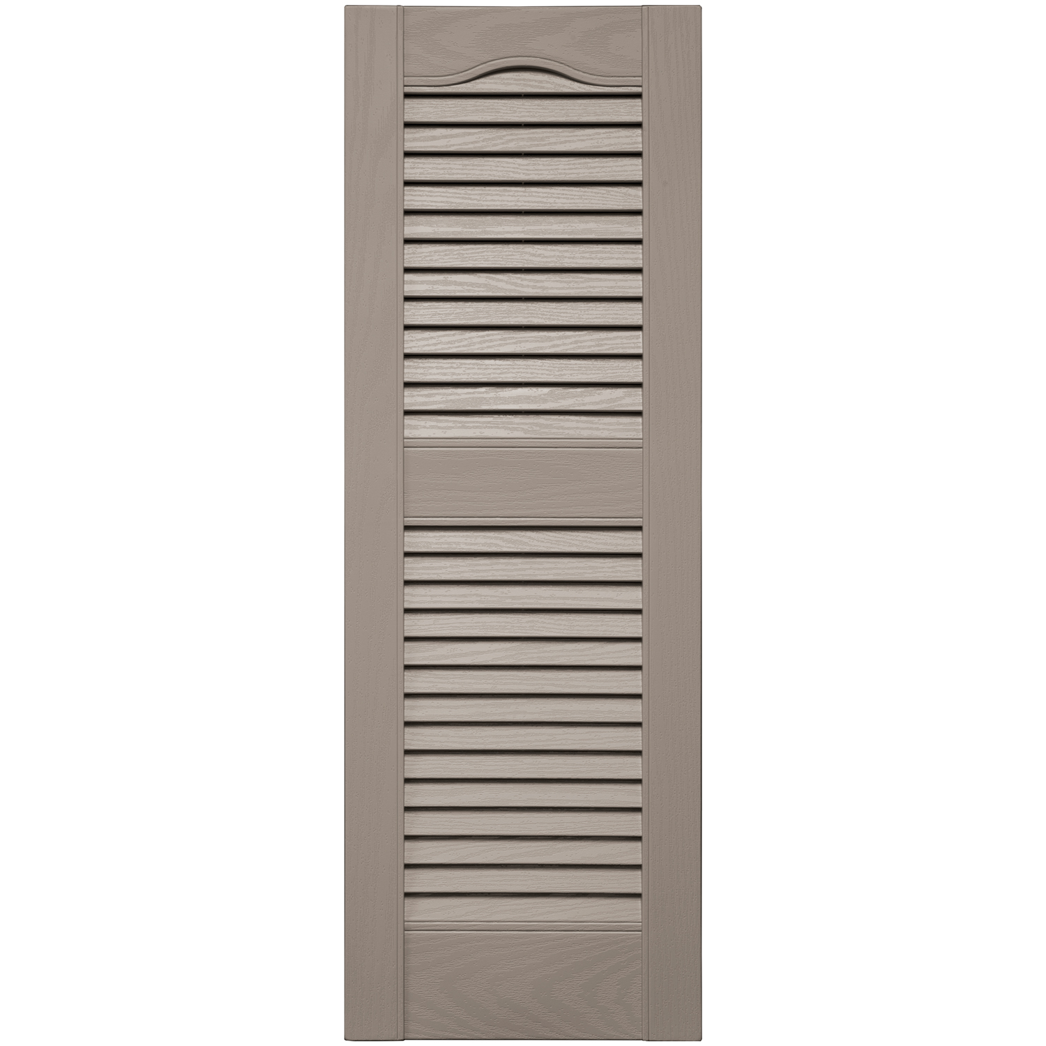 Paintable 15 x 55 Perfect Shutters IL501555049 Premier Louvered Cathedral Top Center Mullion Exterior Shutter 